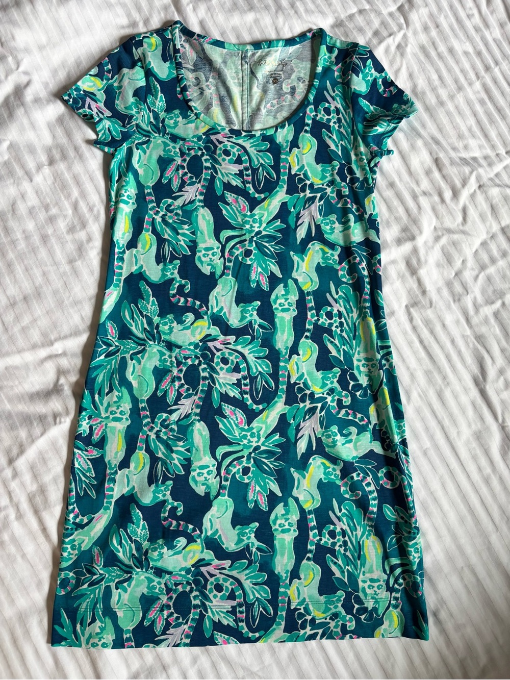 Lilly Pulitzer Tidal Wave Lemur Print, Cotton Dress, XS